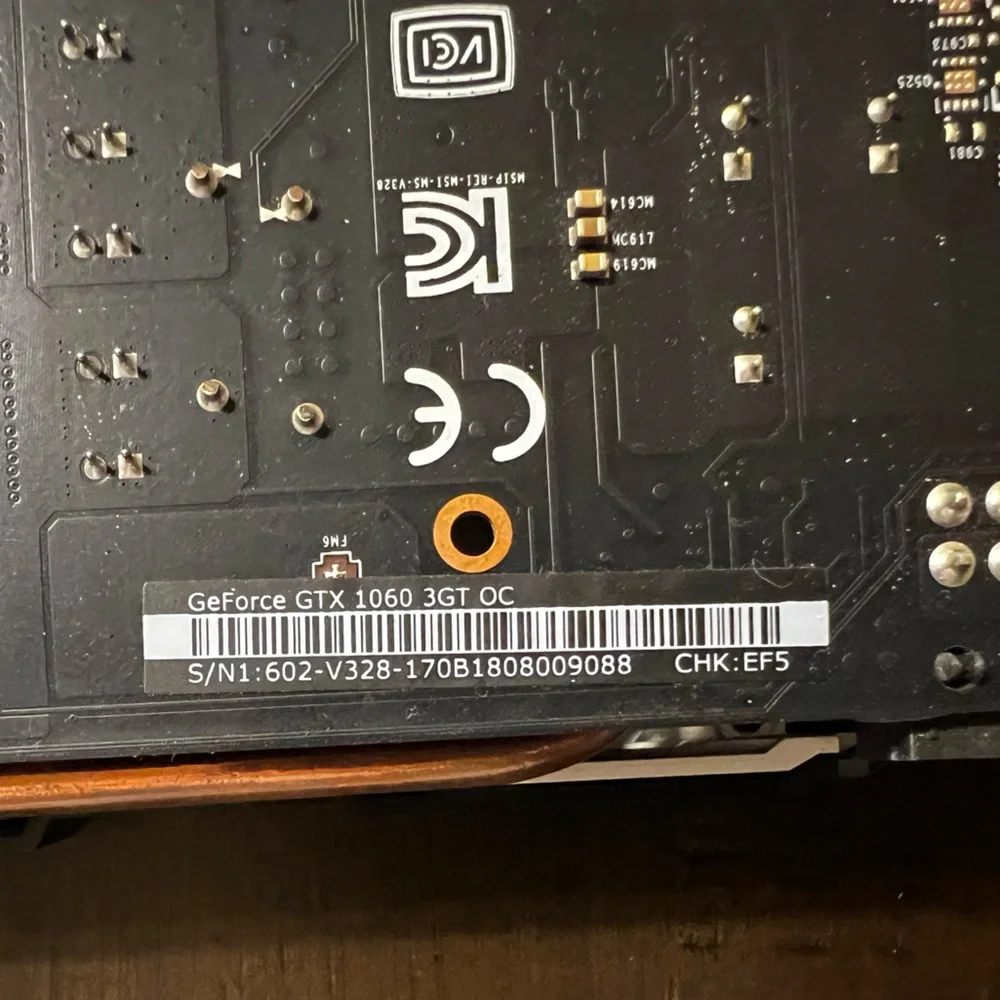 MSI Computer GTX 1060 3GT OC NVIDIA GeForce 3GB GDDR5 DVI/HDMI/DisplayPort PCI-E